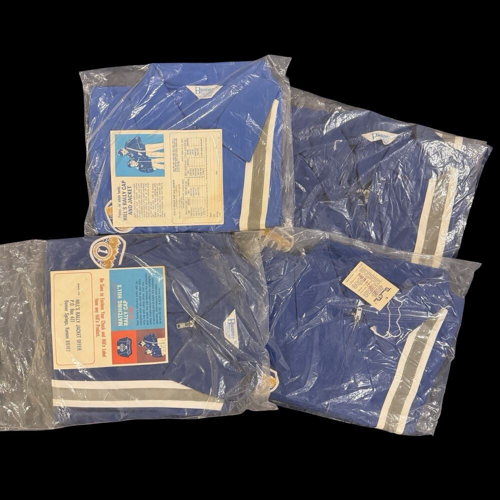 Vintage 70s Bonner Hill’s Rally Jacket Deadstock Lot (4) Cotton